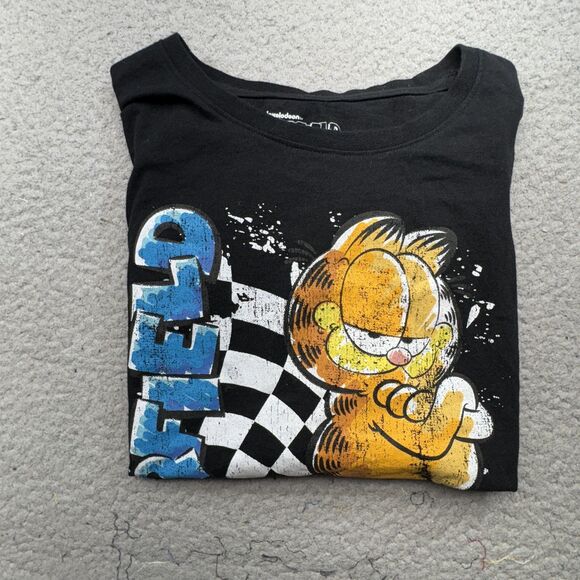 Garfield Shirt Mens Large Black Nickelodeon Graphic‎ Tee Cartoon Funny Comic - Picture 8 of 9